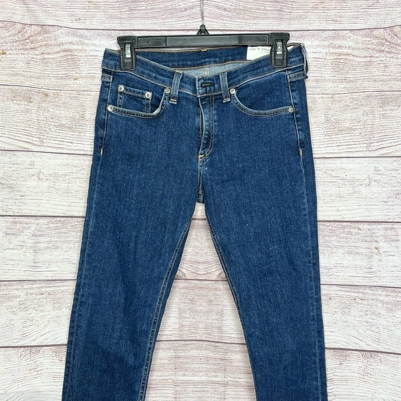 Rag & Bone Stevie Ankle Tie Bow Hem Denim Dark Wash Jeans Size 27 - Picture 8 of 8